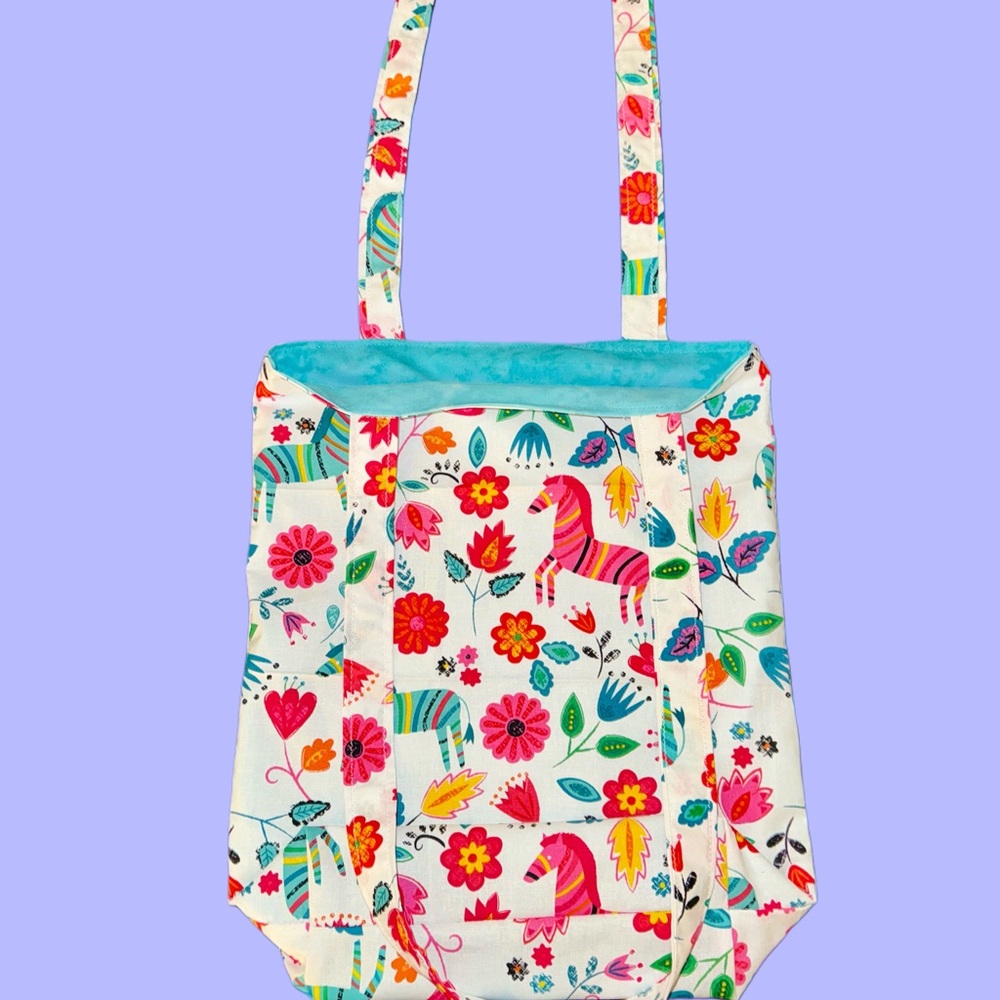 Handmade Colorful Floral Tote Bag